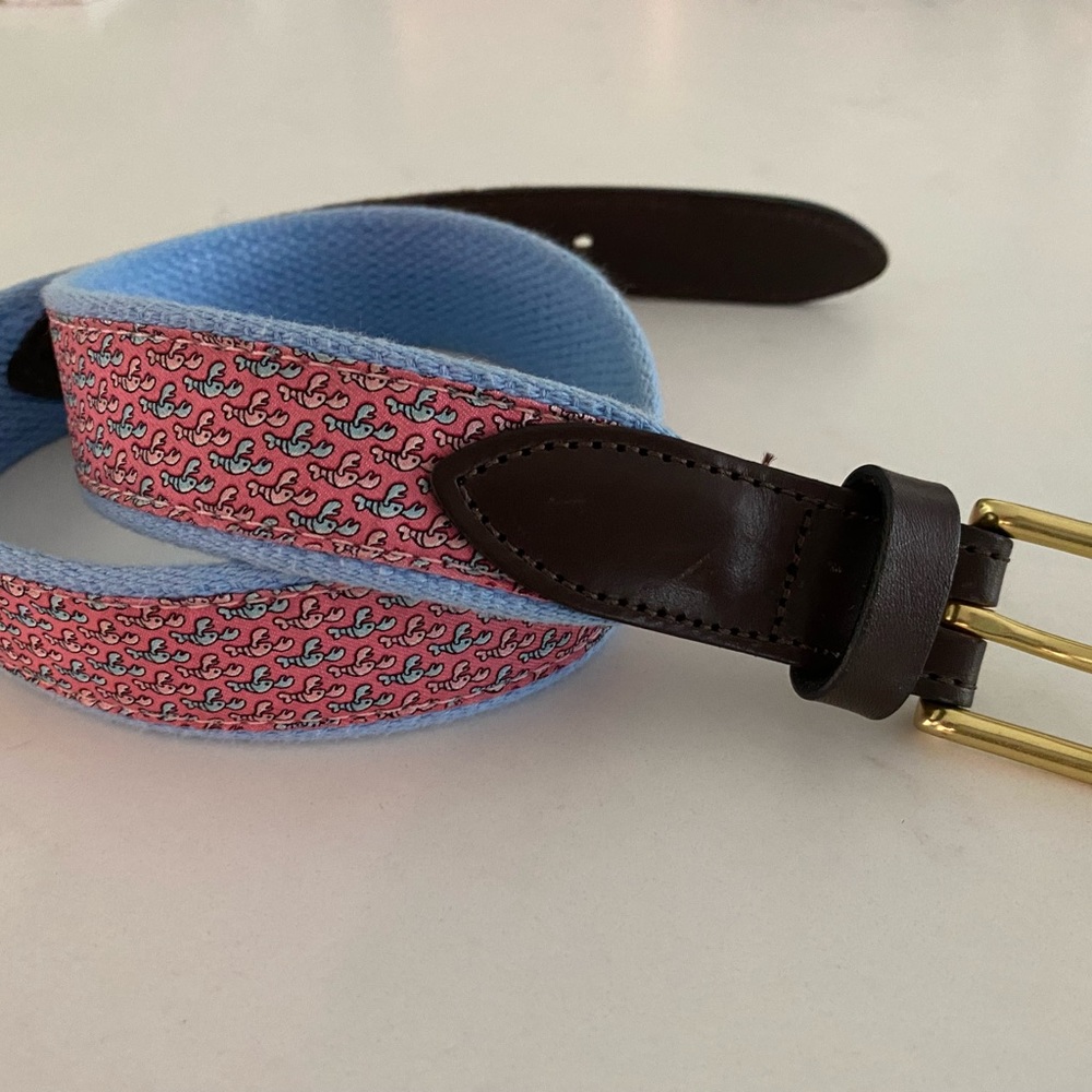 Vineyard Vines Size 26 Boys Belt - Pink with lobsters